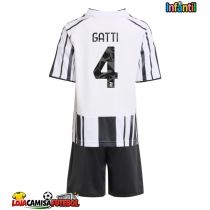 Camisa de Futebol Juventus Federico Gatti #4 Equipamento Principal Infantil 2025-26 Manga Curta (+ Calças curtas)